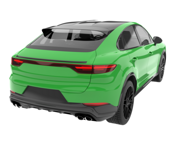 yeşil modern spor araba - yan görüş. vektör illüstrasyonu