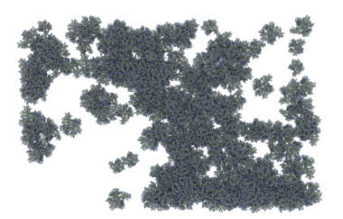 Alfa katmanlı siyah bir virüsün 3 boyutlu çizimi