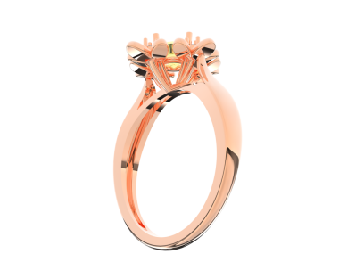 Kırmızı kalpli bir insan yüzüğünün üç boyutlu bir çizimi. beyaz arkaplanda izole