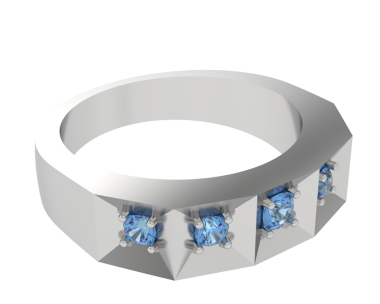 Elmaslı bir yüzüğün 3 boyutlu hali