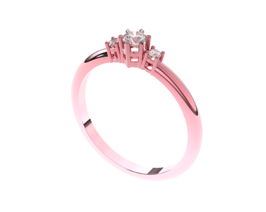 3D altın bir kalp ve siyah bir nişan yüzüğü.