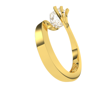 Elmaslı altın yüzük. 3d illüstrasyon