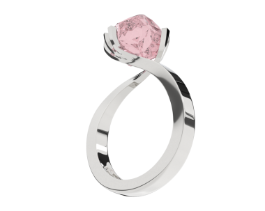 Pembe güllü yüzük. 3d illüstrasyon