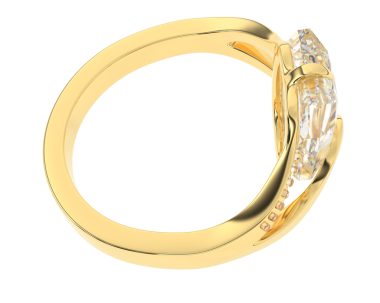 Elmaslı altın alyans. 3d oluşturma