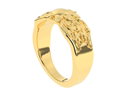 Elmaslı altın yüzük. izole edilmiş 3d illüstrasyon