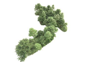 Yeşil yapraklar üzerinde Finlandiya haritası