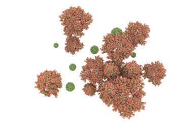 Coronavirus covid - 19 virüsünün soyut 3 boyutlu görüntüsü. izole edilmiş siyah arka plan. 3d illüstrasyon.