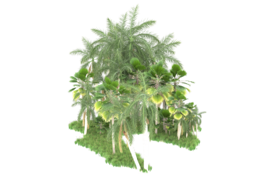 Siyah zemin üzerinde izole edilmiş yeşil bir kenevir bitkisinin 3D görüntülenmesi