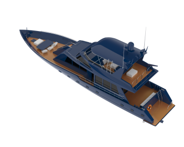 Tekne beyaz arka planda izole edilmiş. 3d illüstrasyon - illüstrasyon