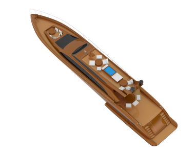 Beyaz arkaplanda 3 boyutlu bir tekne görüntüsü