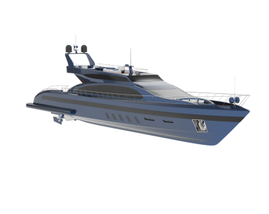 Beyaz arkaplanda izole edilmiş bir geminin 3 boyutlu görüntülenmesi