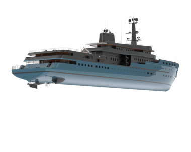 Beyaz arka planda izole edilmiş eski bir denizaltının 3 boyutlu görüntüsü.