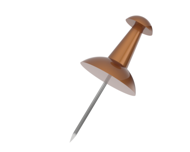 Beyaz zemin üzerinde izole edilmiş bir metal pimin 3 boyutlu görüntüsü