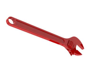 beyaz izole kırmızı İngiliz anahtarı