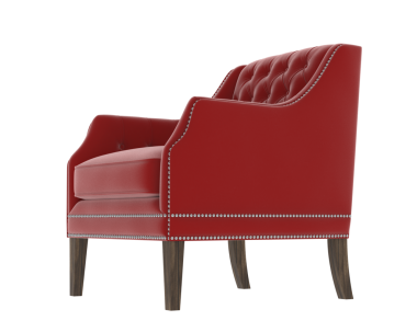 Kırmızı kanepe beyaz arkaplanda izole.