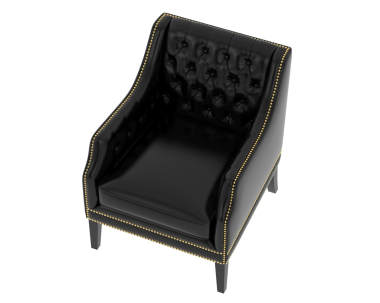 3 boyutlu boş siyah kanepe.