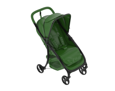 Yeşil saplı bir sırt çantası. Beyaz arkaplandaki izole nesne.