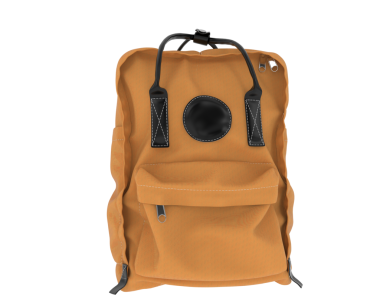 Yürüyüş için kahverengi çanta beyaz arka planda izole