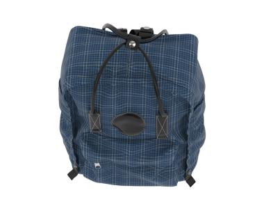 Beyaz arkaplanda izole edilmiş modern bir sırt çantasının 3 boyutlu görüntüsü.