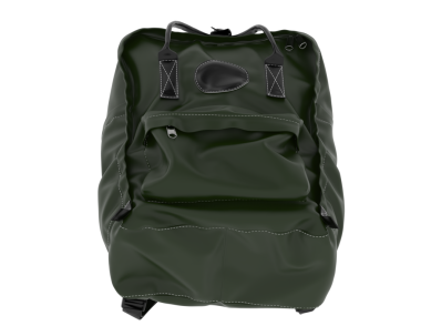 Yeşil sırt çantası beyaz arka planda izole edilmiş. 3d illüstrasyon.