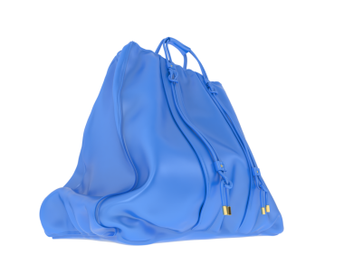 beyaz arkaplanda mavi çanta