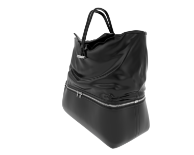 Siyah çanta beyaz arkaplanda izole edildi