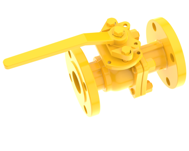 Beyaz üzerine sarı vana. 3 Boyutlu Hazırlama.