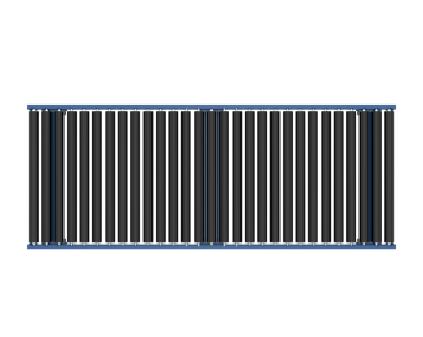 Siyah çizgileri olan metal çitler