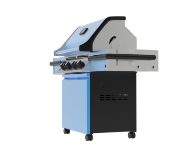 Beyaz zemin üzerinde izole edilmiş modern elektrikli ütü. 3d oluşturma