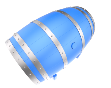 Mavi ve beyaz bira fıçısının vektör çizimi