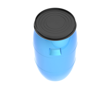 Beyaz arka planda mavi bir su şişesi.