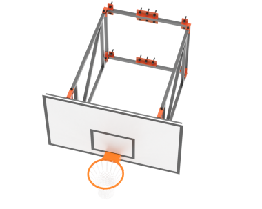 Beyaz arkaplanda basketbol sepeti