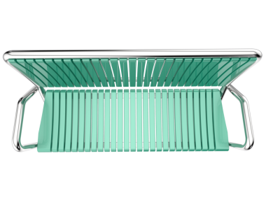 İzole edilmiş beyaz arka planda yeşil metal ızgara. 3d illüstrasyon