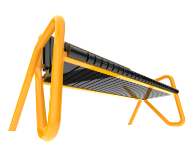 Sarmal izole edilmiş sarı modern ofis masası