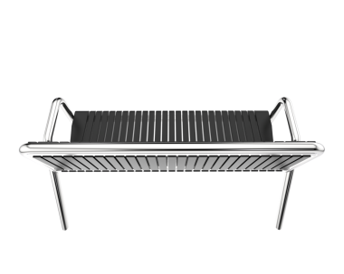 Boş metal sandalye beyaza izole edilmiş. 3d illüstrasyon.