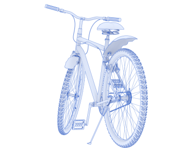 Siyah arka planda bisiklet şeklinde bisiklet