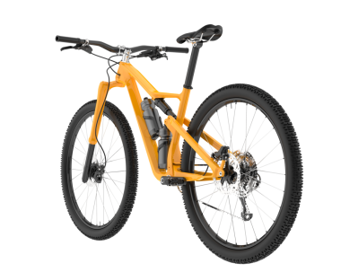 Beyaz arka planda izole edilmiş tekerlekleri olan modern bisiklet. 3d oluşturma.