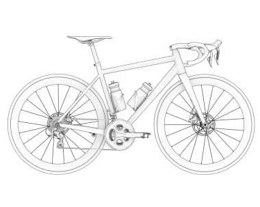 Siyah arka planda dağ bisikleti