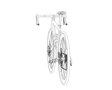 Siyah bir bisiklette izole edilmiş beyaz bisiklet