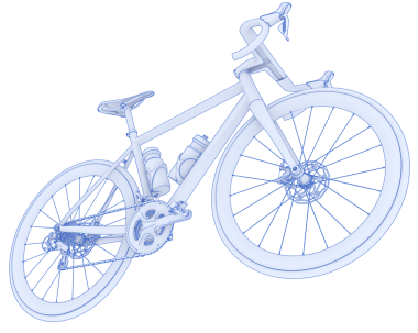 Beyaz arkaplan ile mavi bisiklet