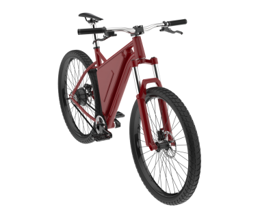 Kırmızı bisiklet beyaz arkaplanda izole edildi