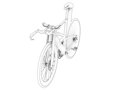 Siyah arka planda gümüş zincirli bisiklet tekerleği. 3d oluşturma