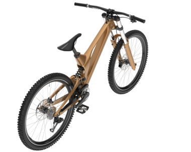 Beyaz arka planda tekerlekleri olan modern bisiklet