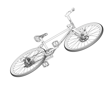 Hologram kablo stili bisiklet. Güzel 3D görüntüleme