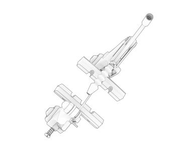 Siyah arkaplan üzerine izole edilmiş yansıtıcı bir projenin 3 boyutlu görüntülenmesi