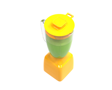 Beyaz bir arka planda izole edilmiş yeşil ve sarı plastik bir şişe.