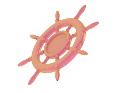 3 boyutlu pembe ve sarı bir virüs.