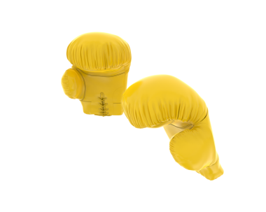 Siyah arka planda sarı lastik eldivenler