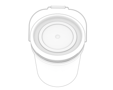 beyaz plastik kap izole edildi