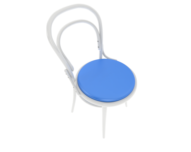 Beyaz arkaplandaki mavi ve beyaz kablosuz kulaklıkların 3 boyutlu izole edilmiş hali